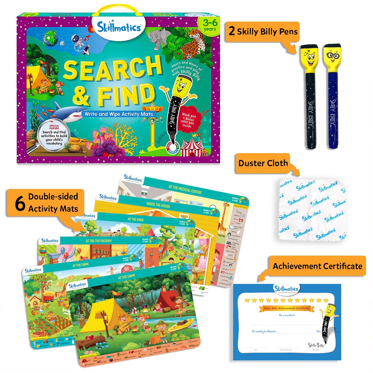 Preschool Learning Activity - Search and Find Educational Game, Perfect for Kids, Toddlers Who Love Toys, Art and Craft Activities, Gifts for Girls and Boys Ages 3, 4, 5, 6